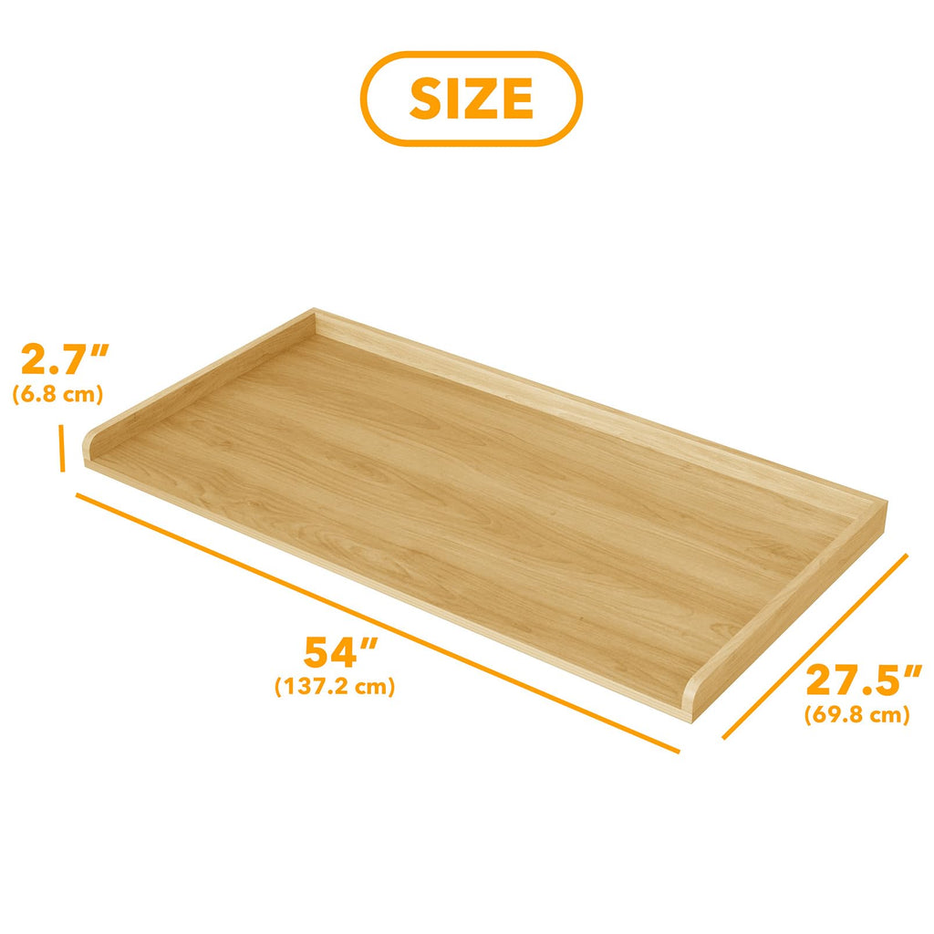 Washer Dryer Countertop, Laundry Wood Shelf Topper with Edge, 54" Width x 27.5" Depth Cover Guard Organizer for