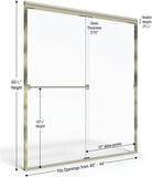 Classic Semi-Frameless Sliding Shower Door, Fits 40-44 in. W x 65.5 in. H, 3/16 in. Obscure Tempered Glass