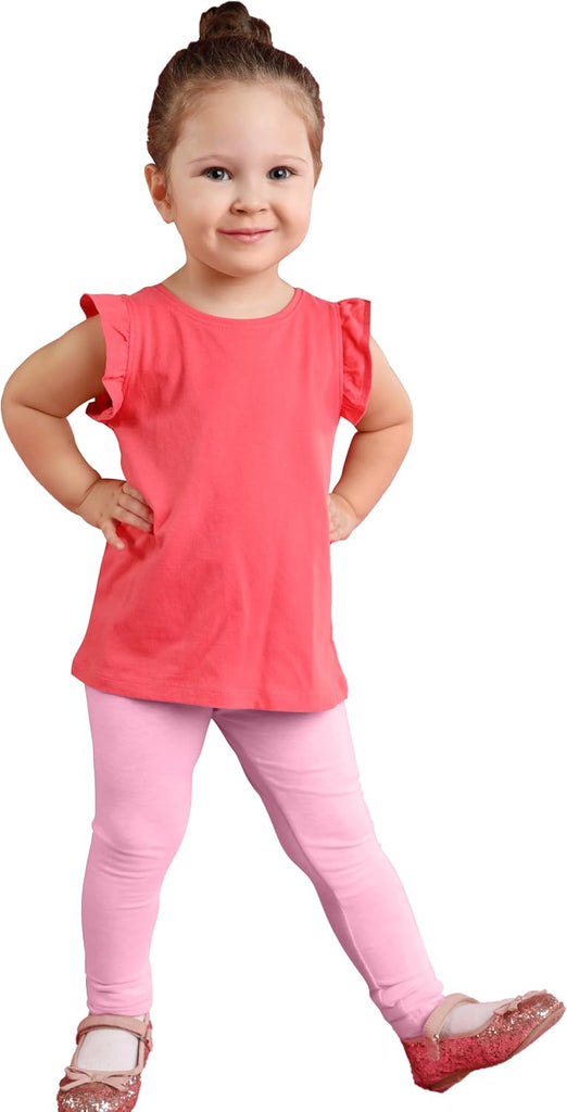 5 Pack Toddler Girls Cotton Leggings Full Length Tight Pants