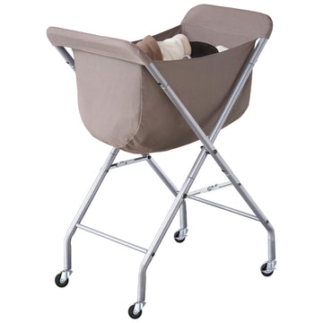 Laundry Basket with Wheels, Collapsible Laundry Hamper, Camel Brown