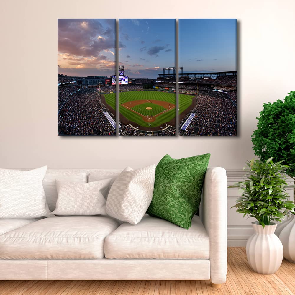 House Decorations Denver City Skyline Wall Pictures Coors Field Canvas Wall Baseball Stadium Modern Wall Painting 3