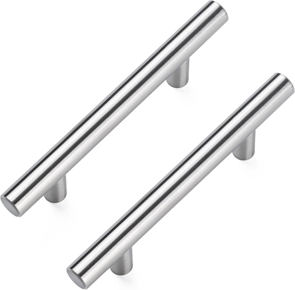 10 Pack Cabinet Pulls Brushed Nickel Stainless Cabinet Handles, and Bathroom Cabinets, 5 Inch Length, 3 Inch Hole Center