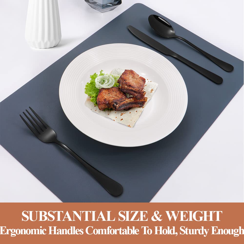Black Silverware Set,40-Piece Stainless Steel Flatware Set for 8