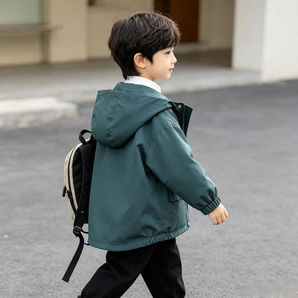 Toddler Boys Windbreaker Jackets Baby Boy Lightweight Pocket Zip Up Hooded Jackets Kids Casual Outerwear