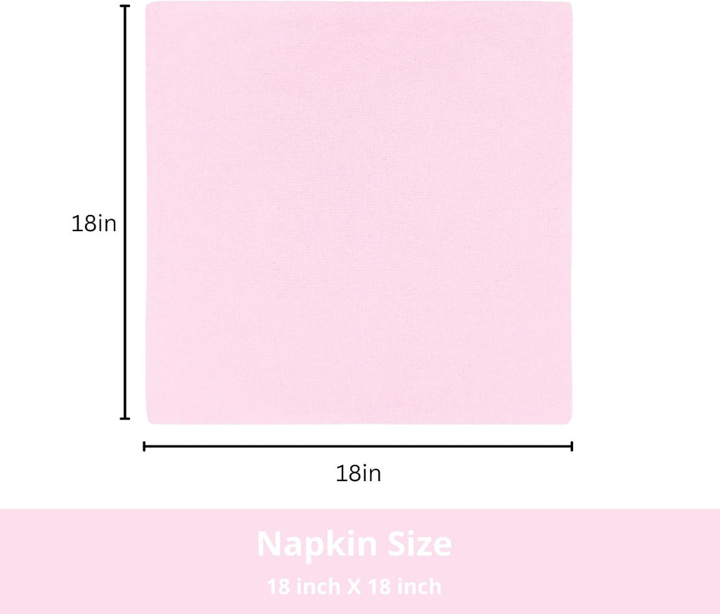 Set of 12 Cloth Dinner Napkins 100% Cotton 18x18 Inch - Soft Durable Washable - Ideal for Farmhouse Party Spring