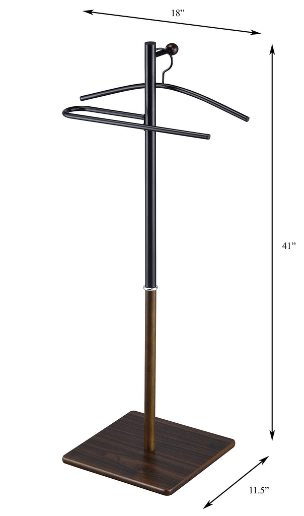 VL17242 Kumo Freestanding Metal Valet Stand Organizer with Removable Hanger, Trouser Bar, White, 11.5" W x
