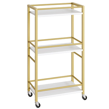 Bar Cart for The Home, 3-Tier Drink Cart on Wheels, Home Bar Serving Cart, Mini Bar Cart for Small Space, Rolling