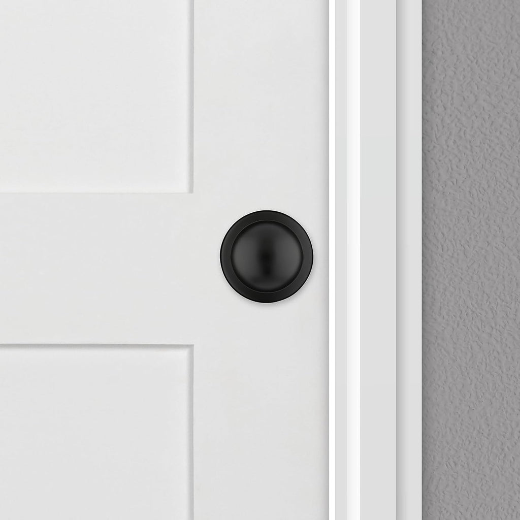 Polo Dummy Door Knob, Single Sided Handle for Closets, French Double Doors, and Pantry, Matte Black Non-Turning