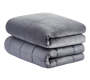 Weighted Blanket - 48''72'' 15LB Blanket with Minky Cover- Premium Heavy Blankets - Calm Sleeping for Adult, Durable