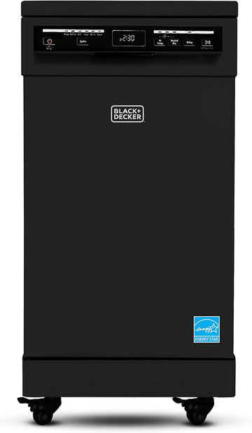 18-Inch Portable Dishwasher, 8-Place Setting Capacity, Mobile Dish Washer with 6 Wash Programs, LED 