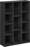 LUDER Book Shelf, 11-Cube Bookshelf, Reversible Bookcase, 9.4 x 29.1 x 41.7, Easy Assembly, Blackwood