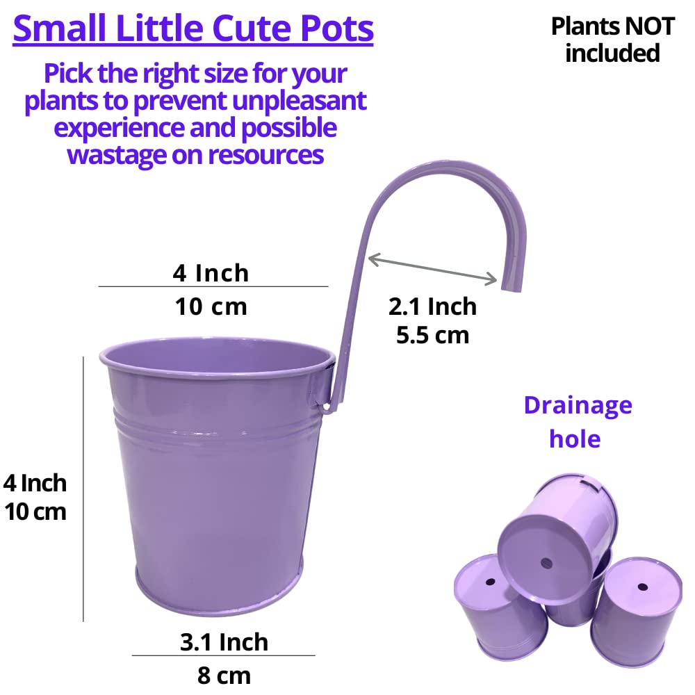 LaLaGreen Outdoor Rail Planter (4 in, 10 Pack) Purple Metal Railing Pots