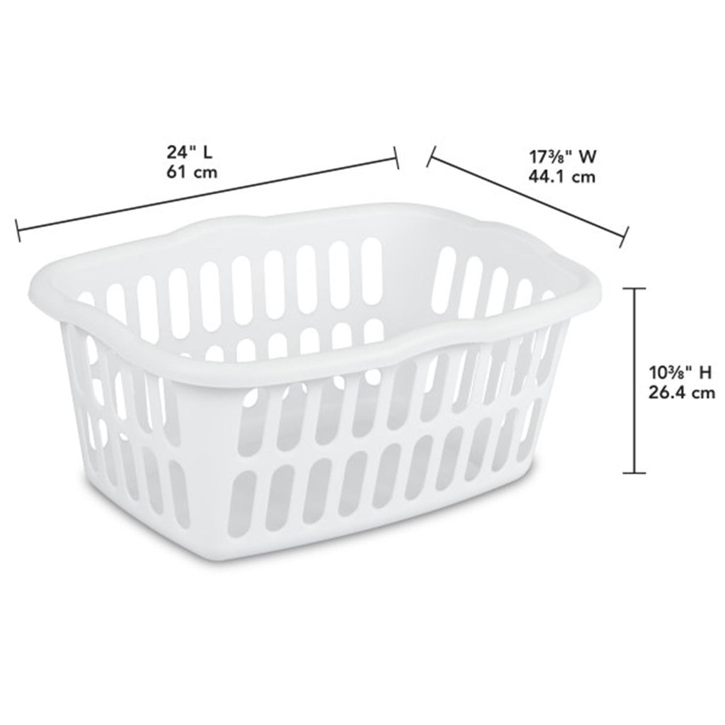 Rectangular Laundry Basket, Plastic Clothes Hamper, 24-Pack