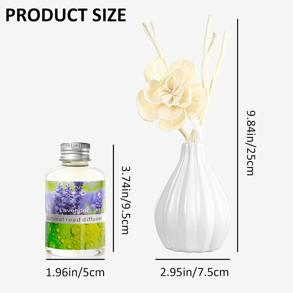 Reed Diffuser Set, Home Fragrance & Decorative Diffuser, Dried Flower Aromatherapy Oil Set, Oil Diffuser Sticks