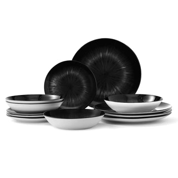 12 Piece Round Kitchen Dinnerware Sets, Plates and Bowls sets, Dishes, Plates, Bowls, Dish Set, Plates and Bowls, Service