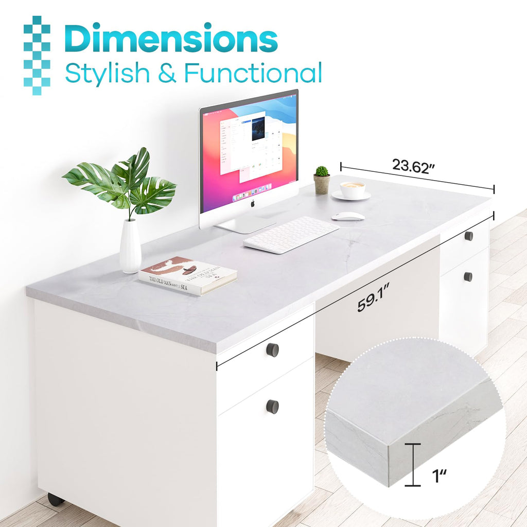 60x24 inches Tabletop, Solid One-Piece Desktop for Sit Stand Desk, Double Desks, L Desk DIY, Wood Countertop Home or