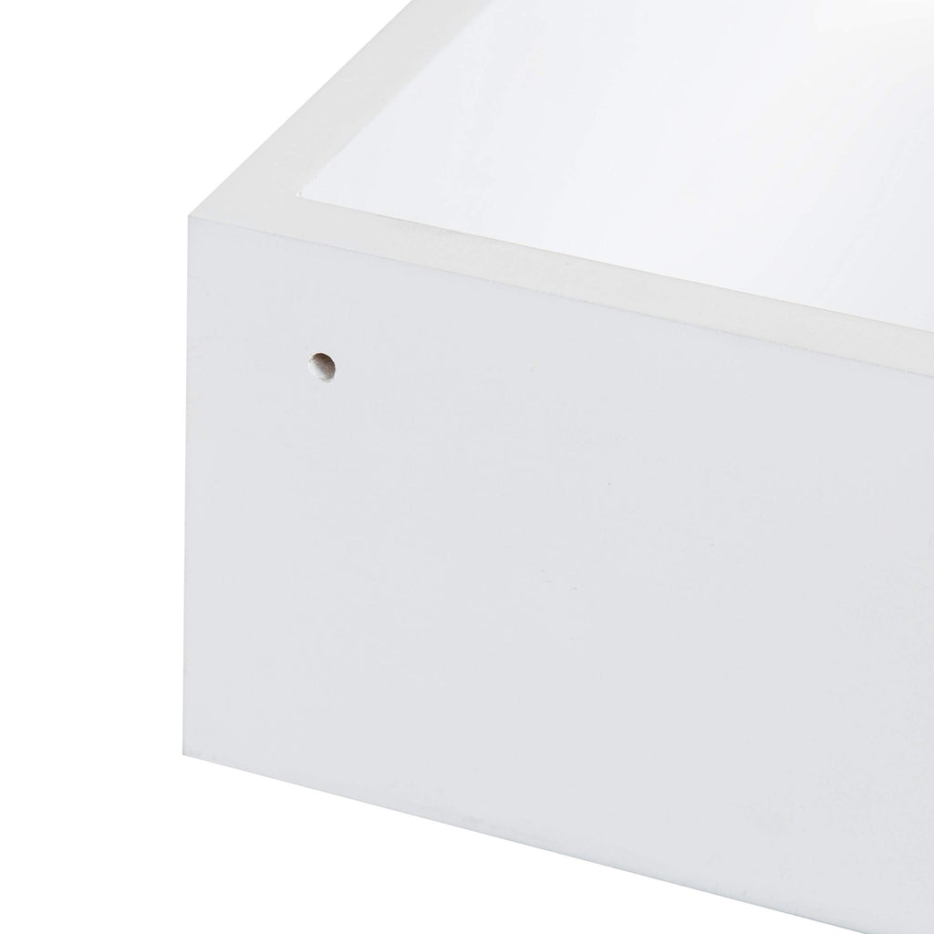 Levie Modern Floating Corner Wood Wall Shelves, 12 x 12 Inches, 2 Pack, White