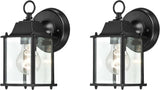 2 Packs Outdoor Wall Lantern, Black Exterior Waterproof Wall Sconce for House, Aluminum Housing Plus Glass