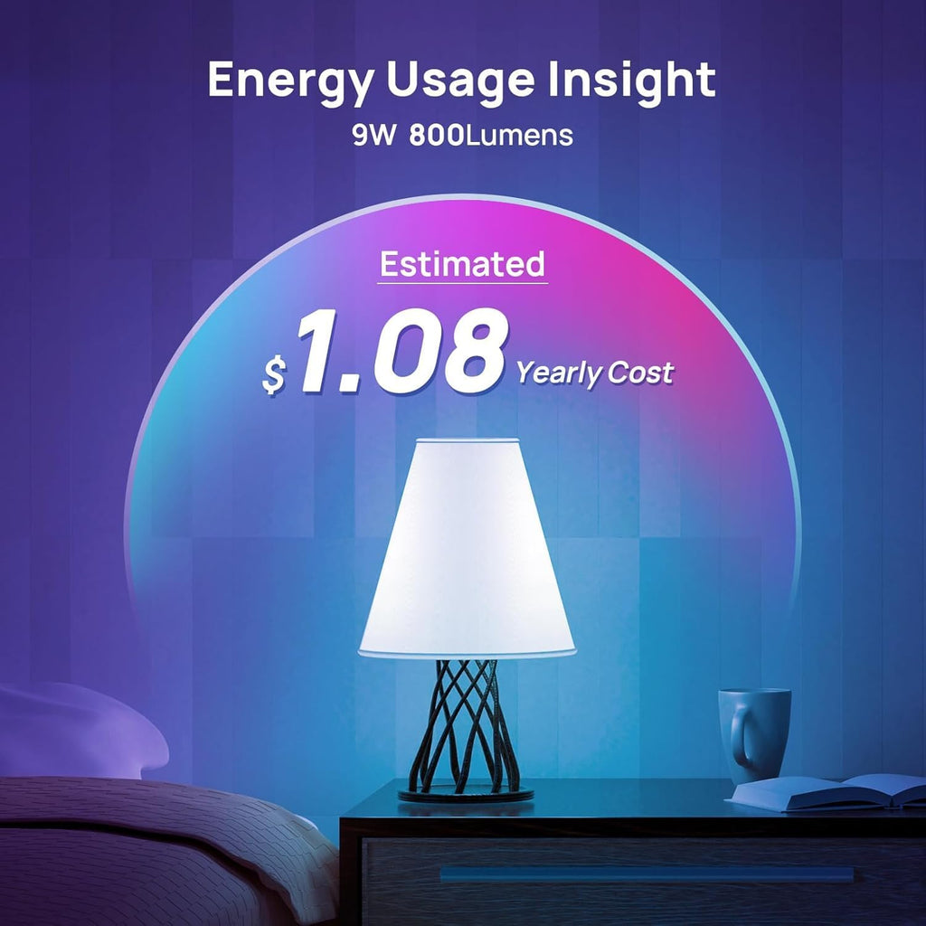 A19 Smart Light Bulbs, 800 Lumens, 6-Pack