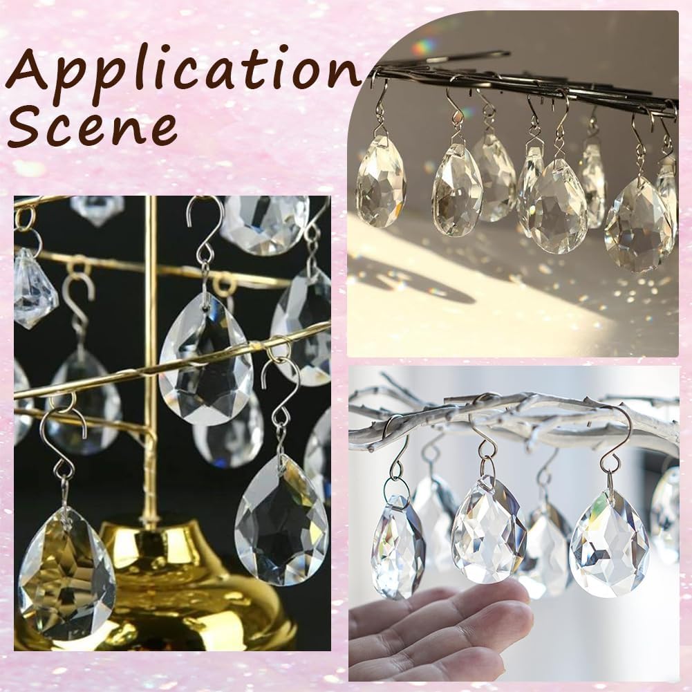 1 Box 10Pcs 38mm Crystal Sun Catcher Prisms Chandelier Crystals Replacement Clear Glass Teardrop Prism Suncatcher