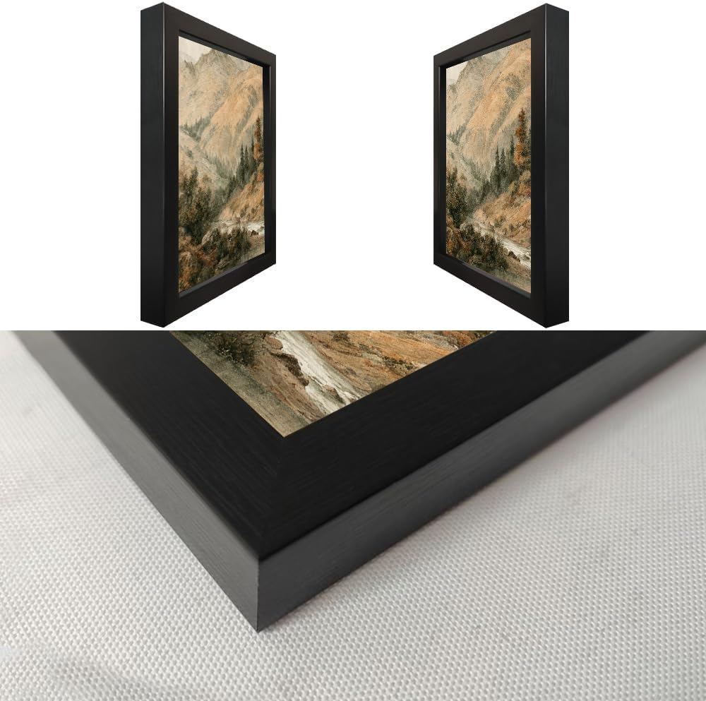 Framed Landscape Mountain Painting Autumn Forest Wall Art 3 Piece Nature Canvas Print Vintage Fall Picture Artwork