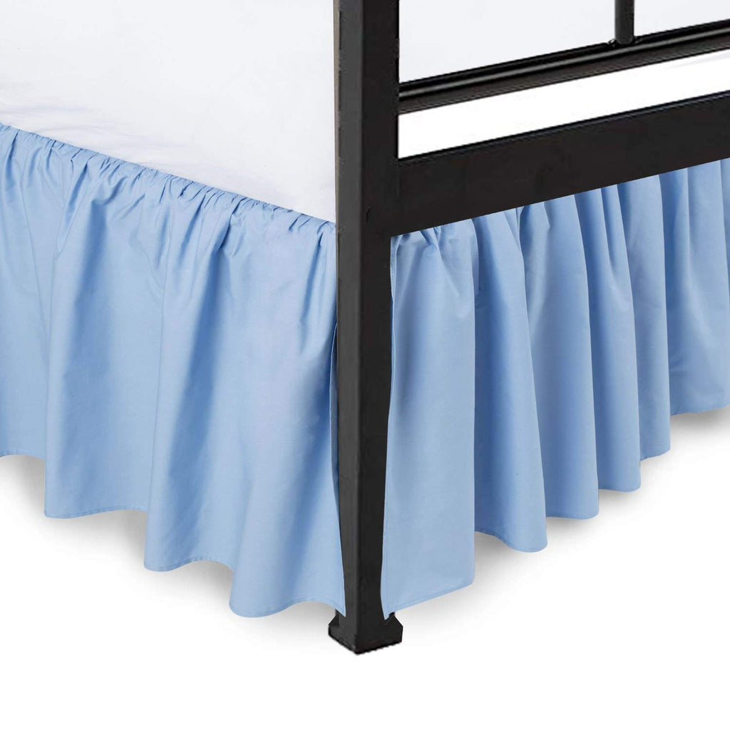 Ruffled Bed Skirt with Split Corner, Three Sided Coverage with Platform, Easy Fit 100% Cotton 800 Thread Count Bed