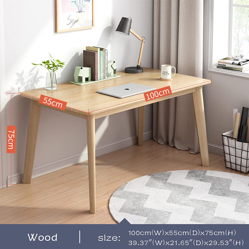 Simple Wooden Writing Desk - 39" W PC Laptop Computer Table, Oak