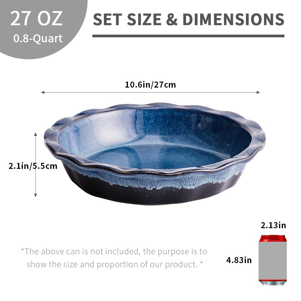 Ceramic, 9 Inches Pie Plate, Pie Dish for Dessert Kitchen, Round Baking Dish Pan for Dinner, Wrapping Upgrade
