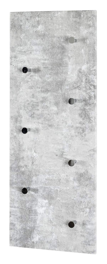 Wardrobe, Metal, Concrete Optic/Chrome, 5.5 x 80 x 30 cm