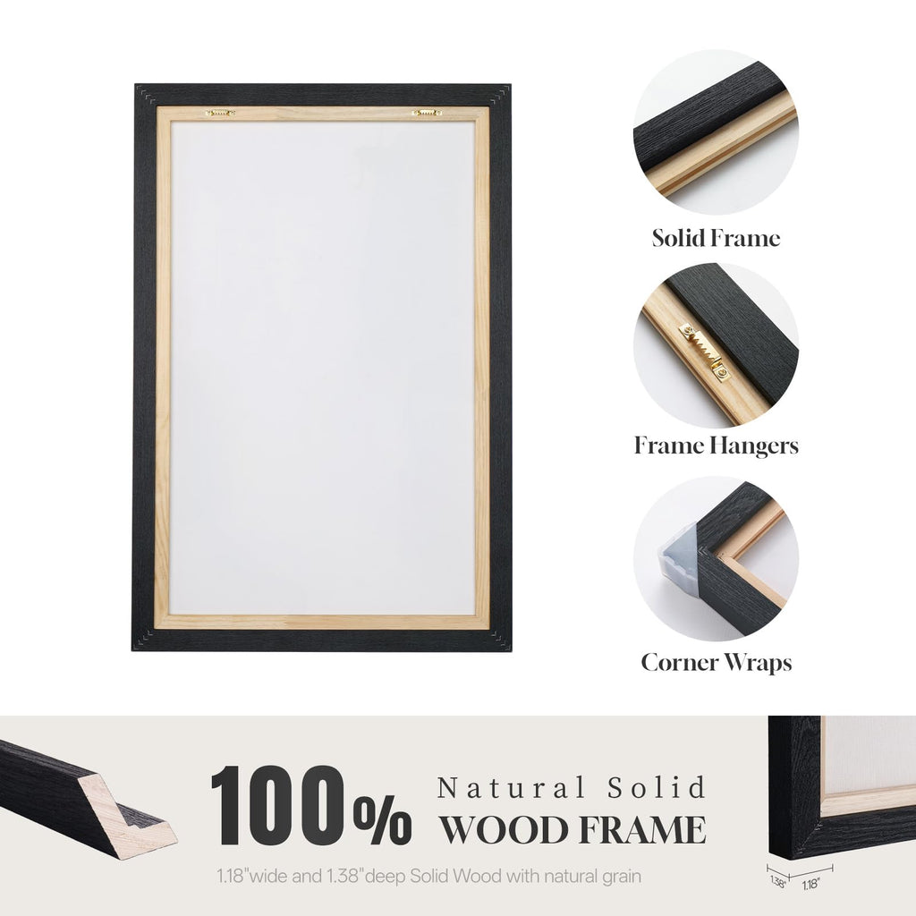 Extra Large Framed Blue Gray Abstract Landscape Wall Art