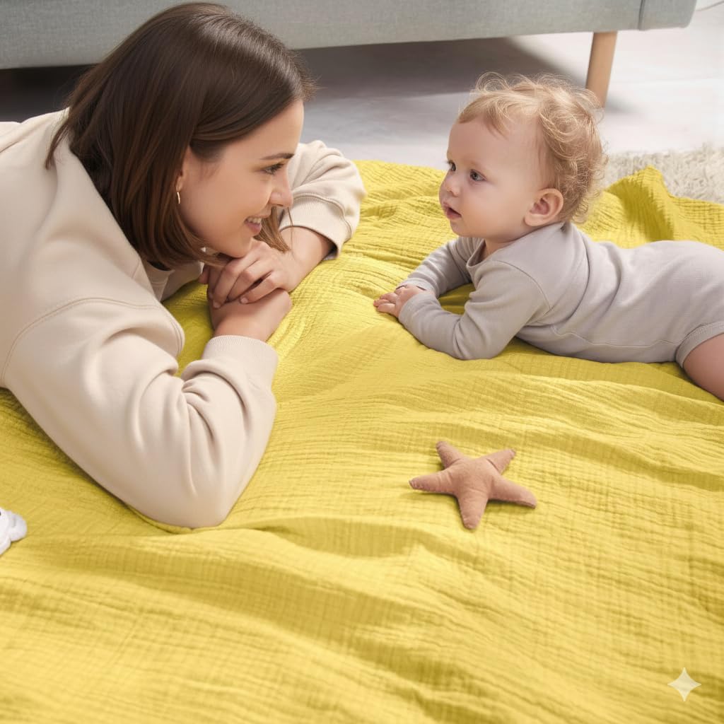 Muslin Swaddle Baby Blanket for Boys and Girls, 100% Cotton, Swaddles for Newborns, 47"x47", Soft Breathable Skin