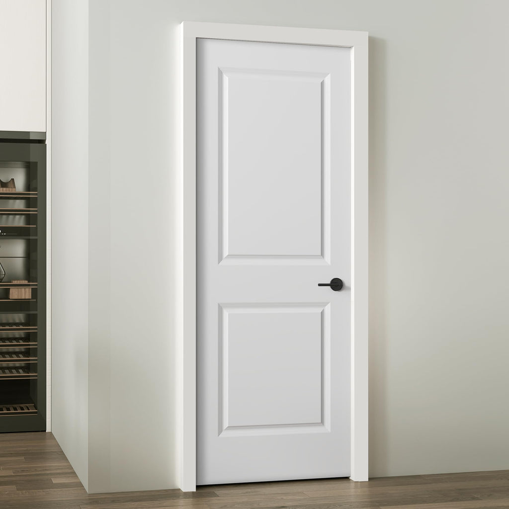 30"x80" Raised 2-Panel Square Smooth White Primed Interior Door Slab
