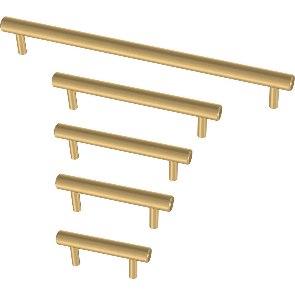 ) - Satin Gold Cabinet Handles, 12 Inch Hole Center, Casual Pulls for Drawers, Kitchen Cabinet Door, Dressers