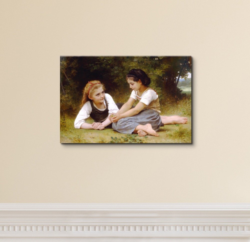 The Nut Gatherers by William-Adolphe Bouguereau - Canvas Print Wall Art Famous Painting Reproduction - 24" x 36"