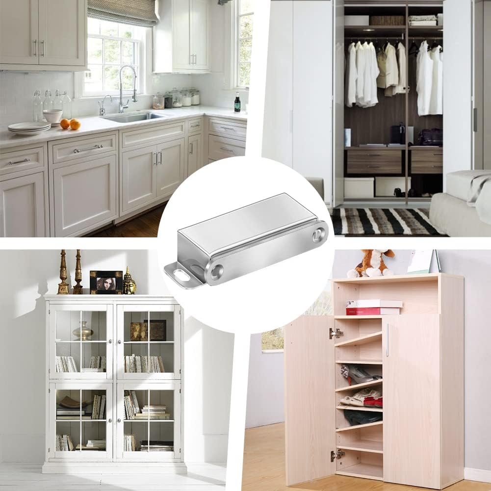 Magnetic Door Catch 40 lbs Pull Strong Magnet Cabinet Latches Magnetic Hardware Stainless Steel Chrome Door Closer