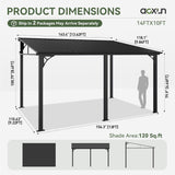 10' x 14' Lean to Gazebo, Upgraded Hardtop Outdoor Pergola w - Image 2