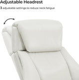Modern Reclining Swivel Lounge Chair and Ottoman — Grey Genuine Leather