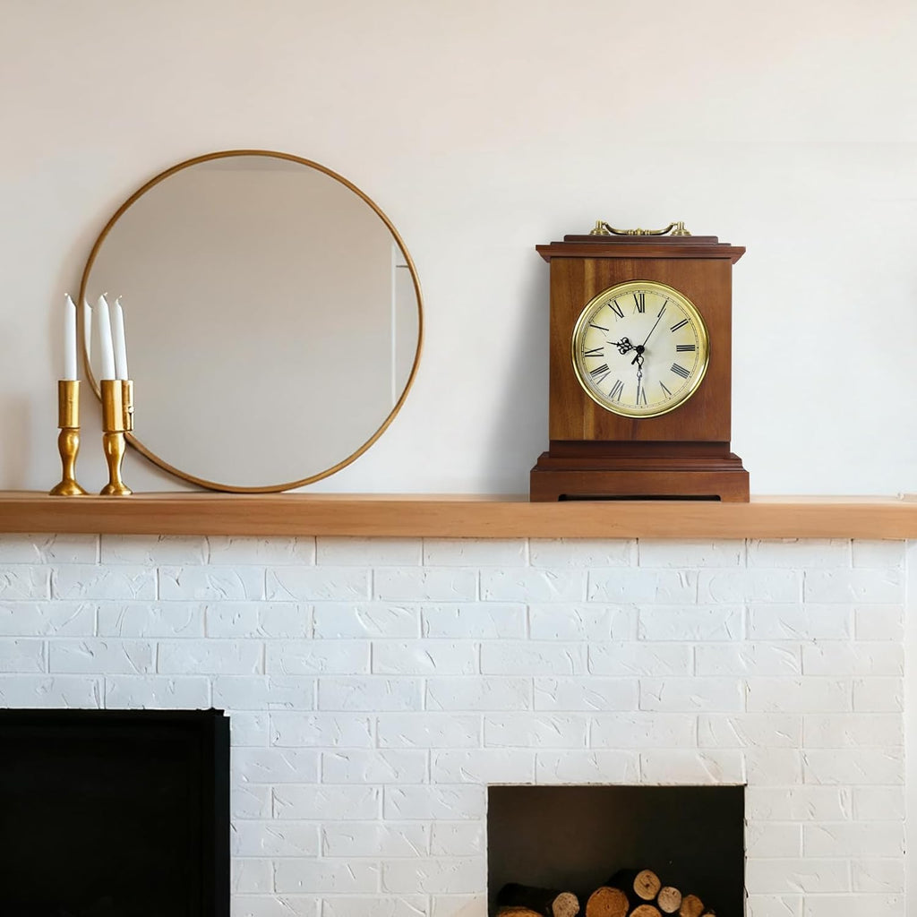 Shinoske Mantel Clock Battery Operated with Hidden Safe,Secret Compartment for Cash,Jewelry,Rings,Watches,Vintage
