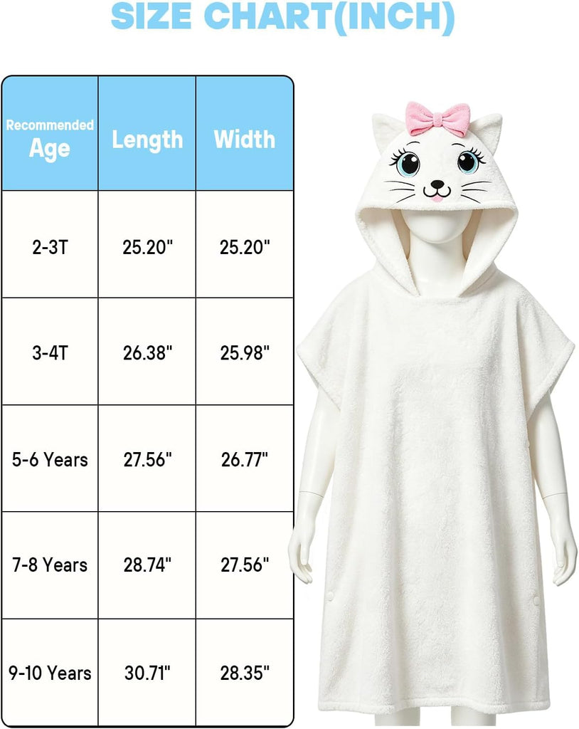 Girls Swim Cover Up Kids Hooded Terry Bathing Suit Coverup Snaps