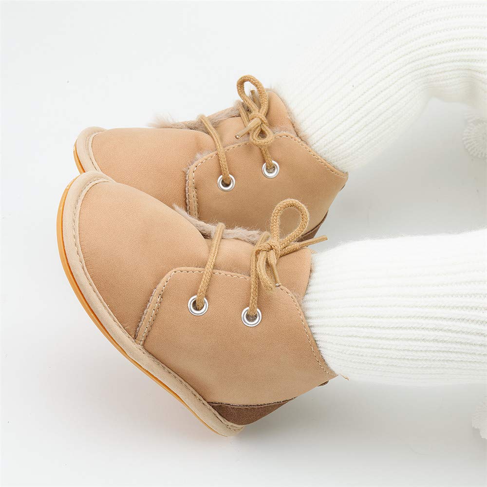 Baby Booties Newborn Infant Unisex Baby Girls Boys Velvet Rubber Anit-Slip Sole Shoes Toddler Fleece Cozy Winter Warm