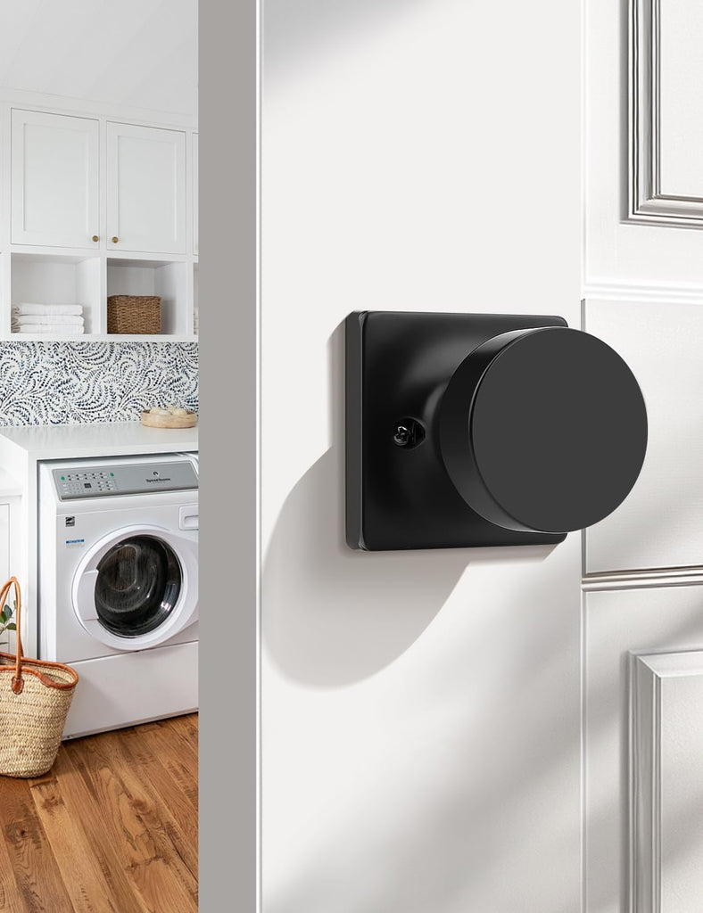 2 Pack Dummy Door Knob, Interior Single Side Door Handle, Matte Black No-Turning Door Dummy Knob Inactive Half Dummy