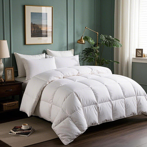 Goose Feathers Down Fiber Comforter Twin Duvet Insert,100% Cotton,Hotel Luxury Hypoallergenic Comfor