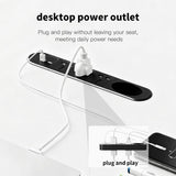 Writing Computer Desk, 60-Inch Large Executive Desk Office Workstation with Chrome-Plated Legs and Built-in Power