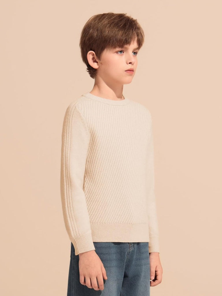 Boys Texture Sweaters Kids Crewneck Pullover Sweater