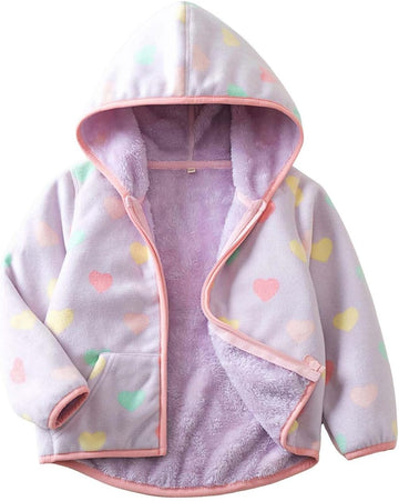 Baby Toddler Boys Girls Sherpa Fleece Lined Jacked Sweatshirt Fall Winter Autumn Warm Clothes with Hoodie