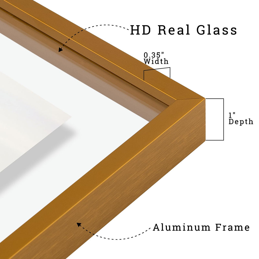 12x18 Bronze Aluminum Floating Picture Frame Real Glass