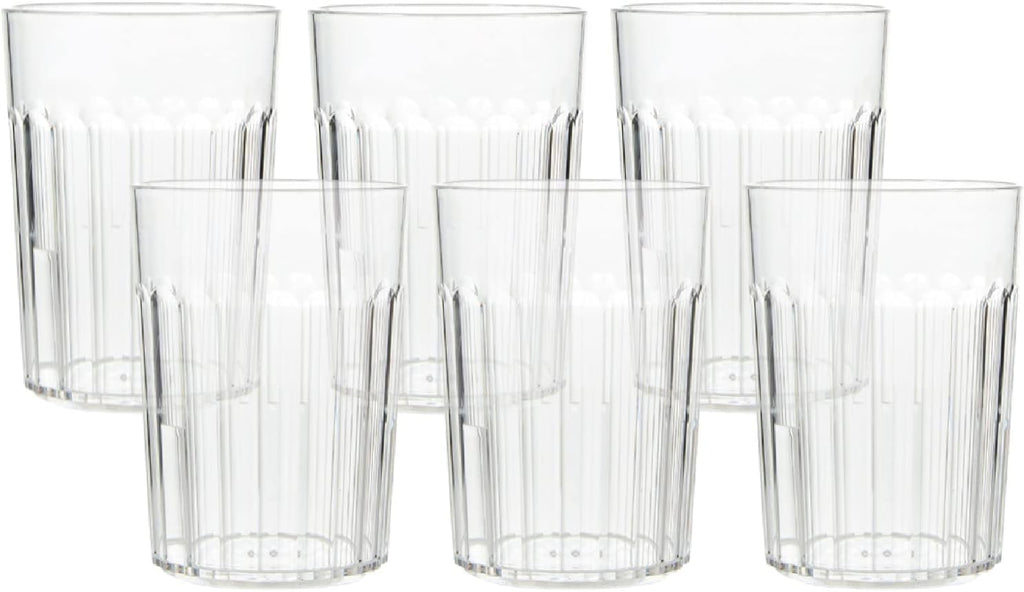 Arrow 10 oz Clear Plastic Tumblers - 6 pk - Break-Resistant Drinking Glasses Use - Dishwasher Safe - BPA Free - Made