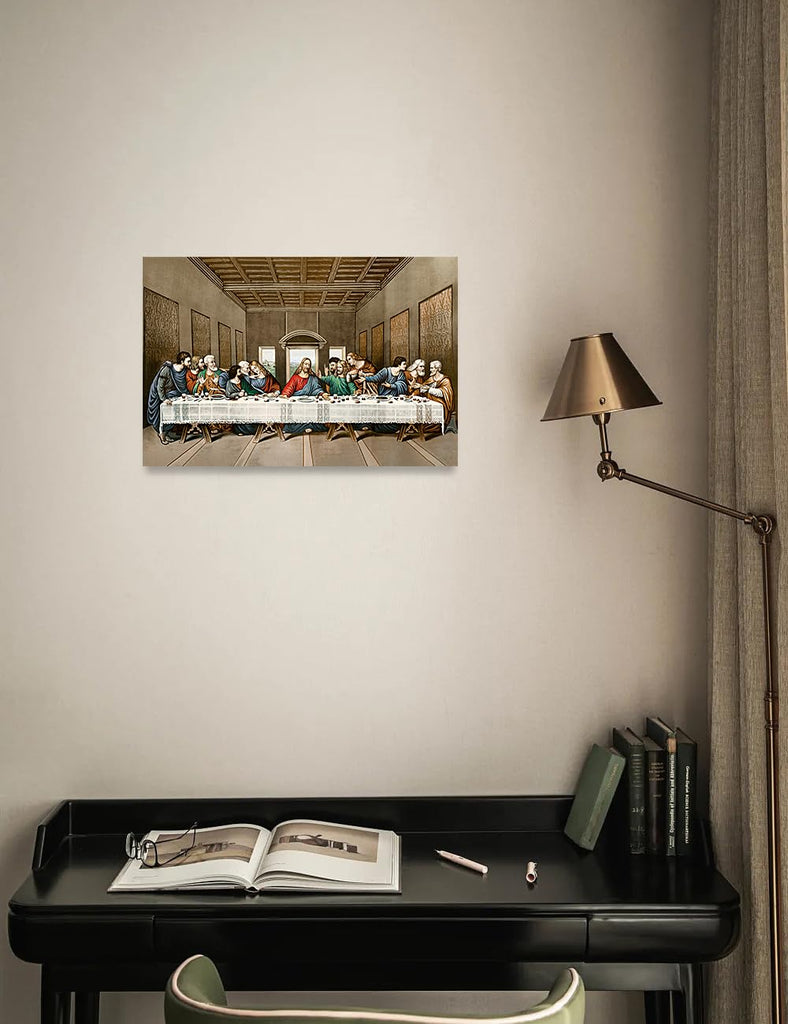 Last Supper Canvas Wall Art, Leonardo da Vinci, 18x12 in