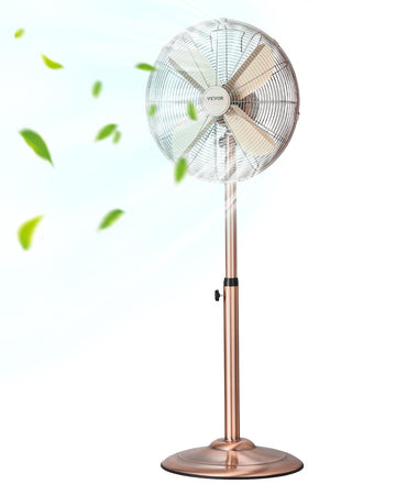 Industrial Pedestal Fan, 16 Inch 75-Degree Oscillating Fan, Height Adjustable Standing Fans with 3 Adjustable Speeds
