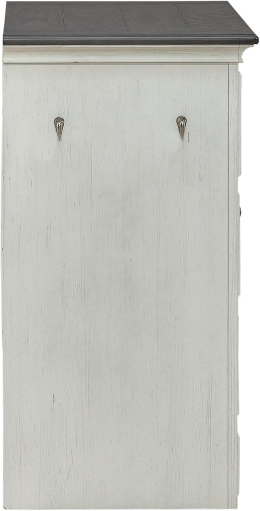 Furniture Allyson Park Pet Feeder Cabinet Cottage Home Storage Raised Pet Food Bowl Drawer - Wirebrushed White